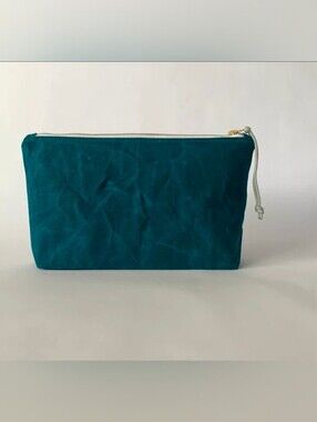 NWT! Newton Supply Co, Waxed Canvas Cosmetic Bag-Mini, Marine, MSRP $54